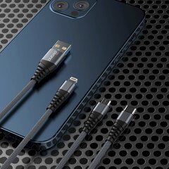 Dudao cable USB - USB Type C 6A cable 1 m gray (TGL1T) цена и информация | Кабели для телефонов | kaup24.ee