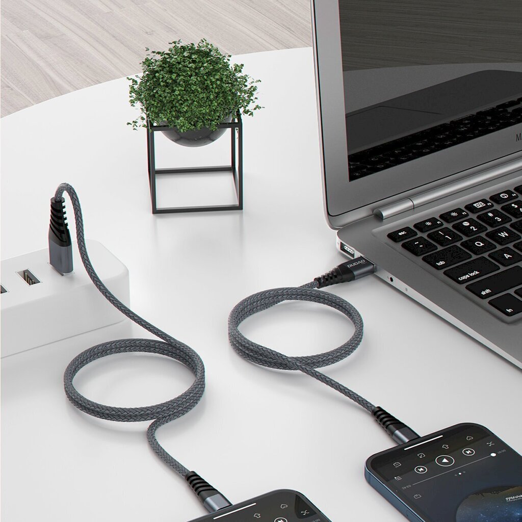 Dudao cable USB - USB Type C 6A cable 1 m gray (TGL1T) цена и информация | Mobiiltelefonide kaablid | kaup24.ee