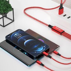 Dudao cable, USB 3in1 cable - USB Type C, micro USB, Lightning 6A - black (TGL2) цена и информация | Кабели для телефонов | kaup24.ee