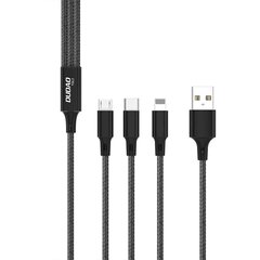 Dudao cable, USB 3in1 cable - USB Type C, micro USB, Lightning 6A - black (TGL2) цена и информация | Borofone 43757-uniw | kaup24.ee