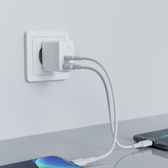 Acefast wall charger USB Type C / USB 32W, PPS, PD, QC 3.0, AFC, FCP white (A5 white) цена и информация | Зарядные устройства для телефонов | kaup24.ee