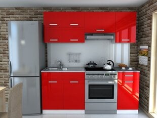 Кухонная мебель DOMINIKA, 180 см (красный глянцевый) цена и информация | Кухонные гарнитуры | kaup24.ee