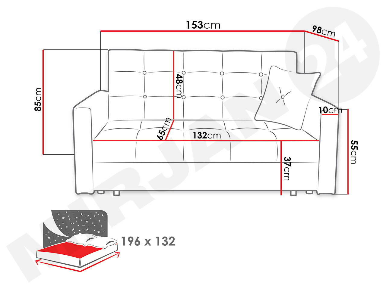 Diivanvoodi Clivia Lux III - Tatum 279 цена и информация | Diivanid ja diivanvoodid | kaup24.ee