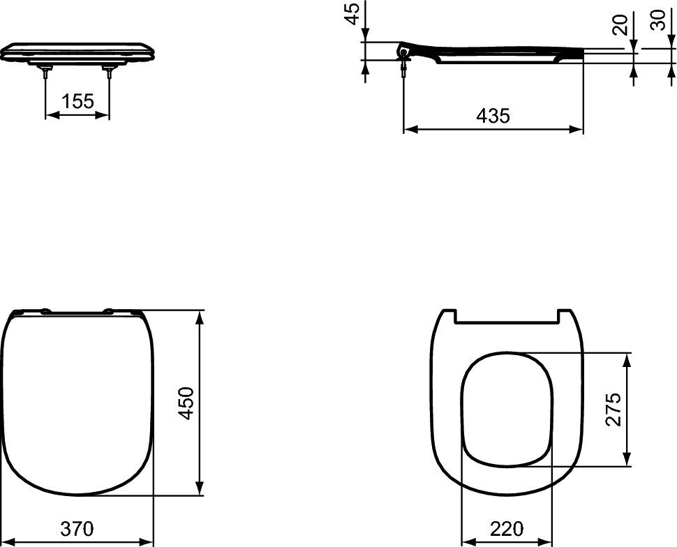 WC-kaas Ideal Standard Tesi Thin, T352801, valge hind ja info | WC-poti tarvikud | kaup24.ee