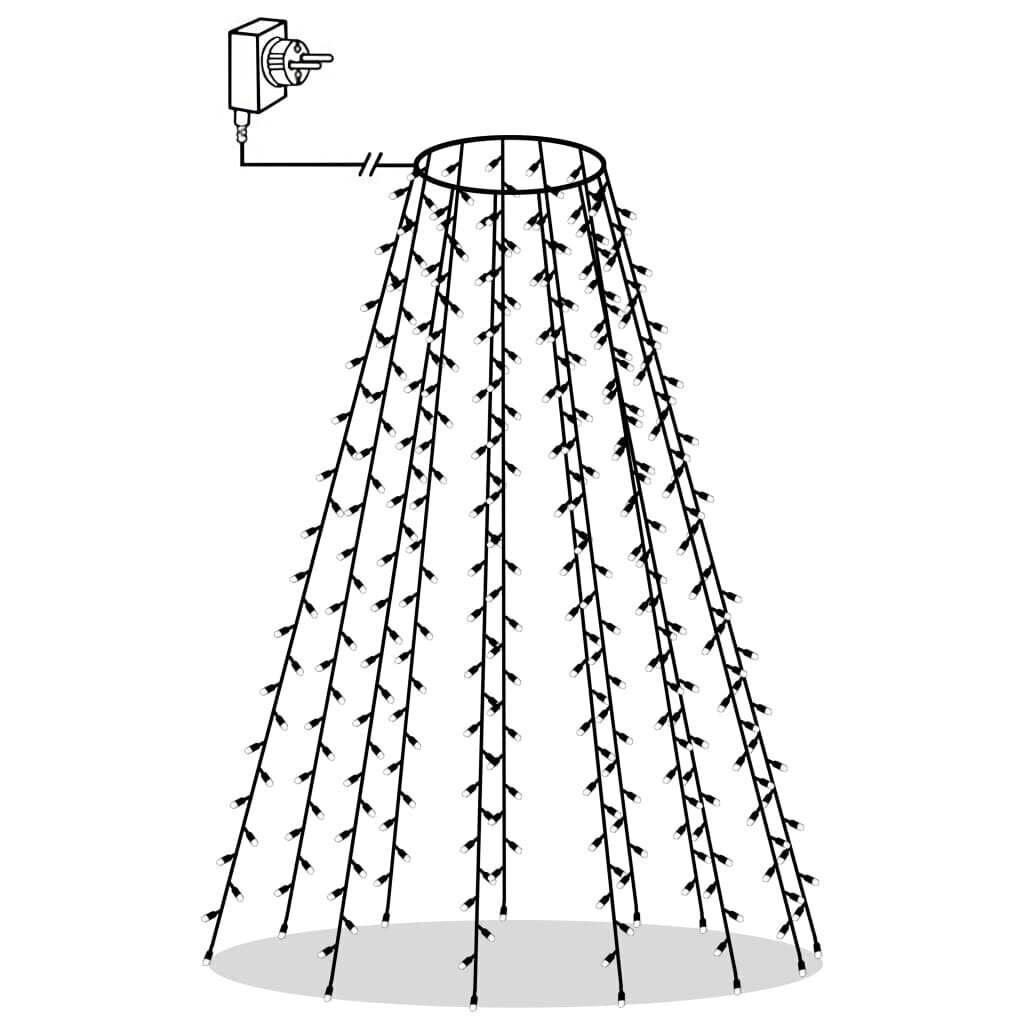 vidaXL kuusetuled, võrk, 180 LEDi, värviline, 180 cm цена и информация | Jõulutuled | kaup24.ee
