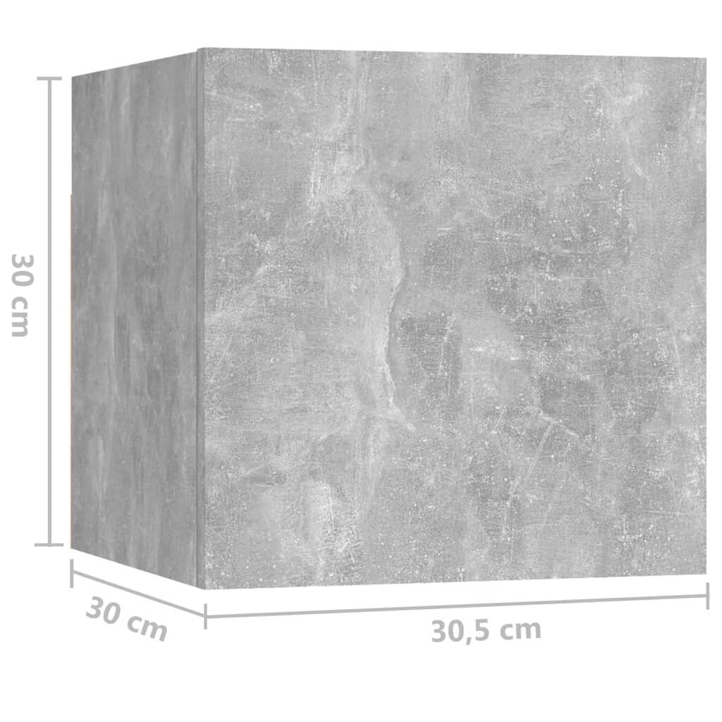 vidaXL öökapp, betoonhall, 30,5x30x30 cm, puitlaastplaat цена и информация | Öökapid | kaup24.ee