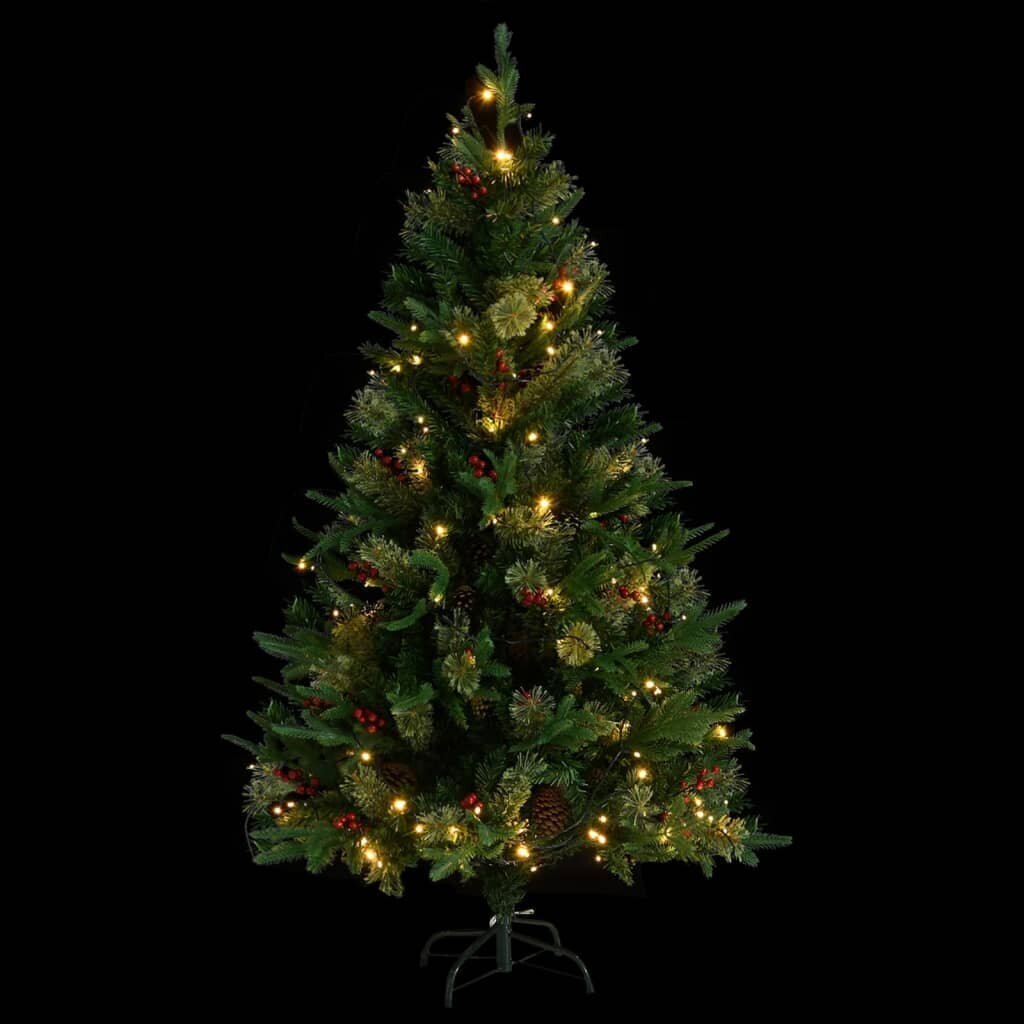 Kalėdų eglutė su LED/kankorėžiais, 150 cm цена и информация | Kunstkuused | kaup24.ee
