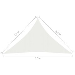 vidaXL päikesepuri 160 g/m², valge, 2,5 x 2,5 x 3,5 m HDPE hind ja info | Päikesevarjud, markiisid ja alused | kaup24.ee