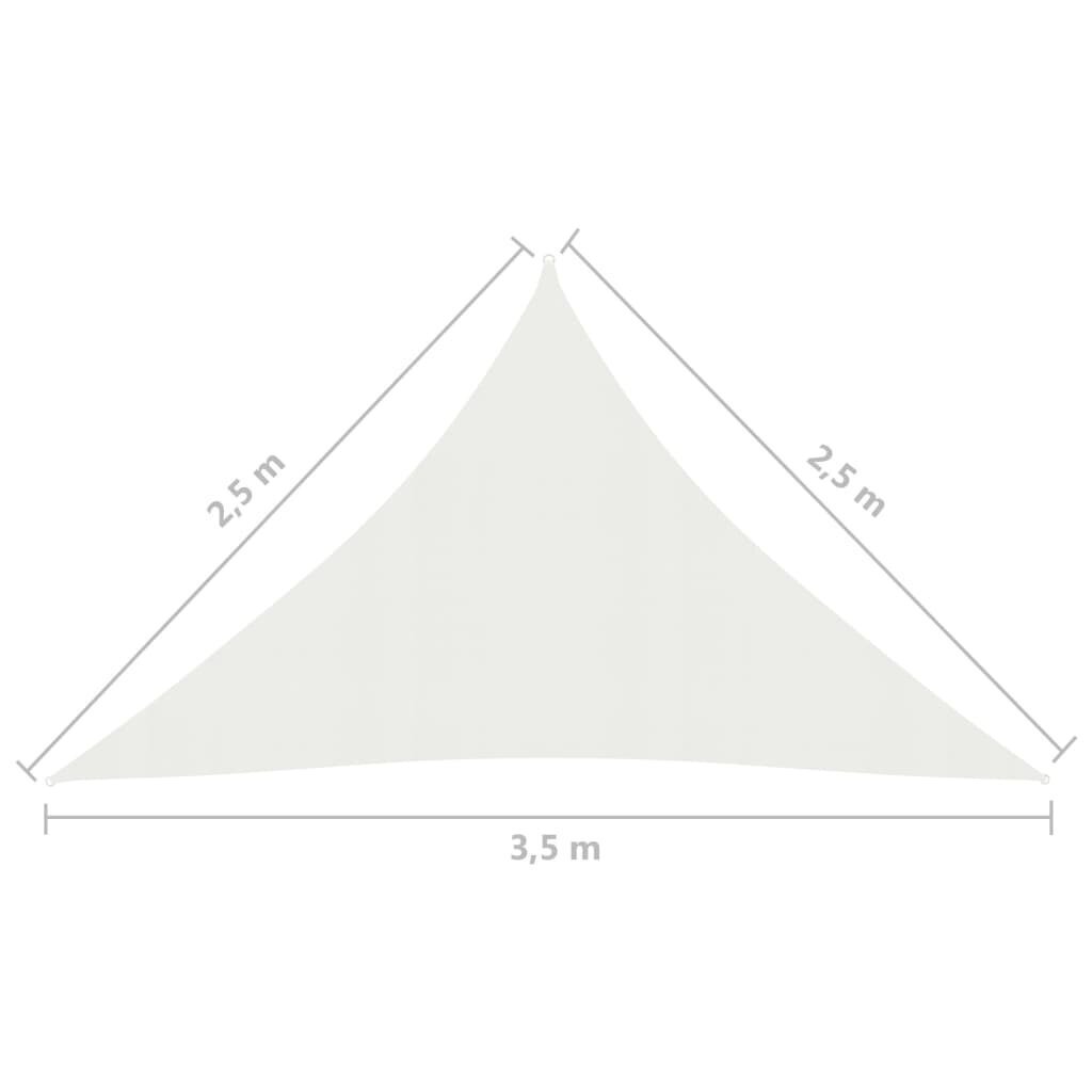 vidaXL päikesepuri 160 g/m², valge, 2,5 x 2,5 x 3,5 m HDPE hind ja info | Päikesevarjud, markiisid ja alused | kaup24.ee