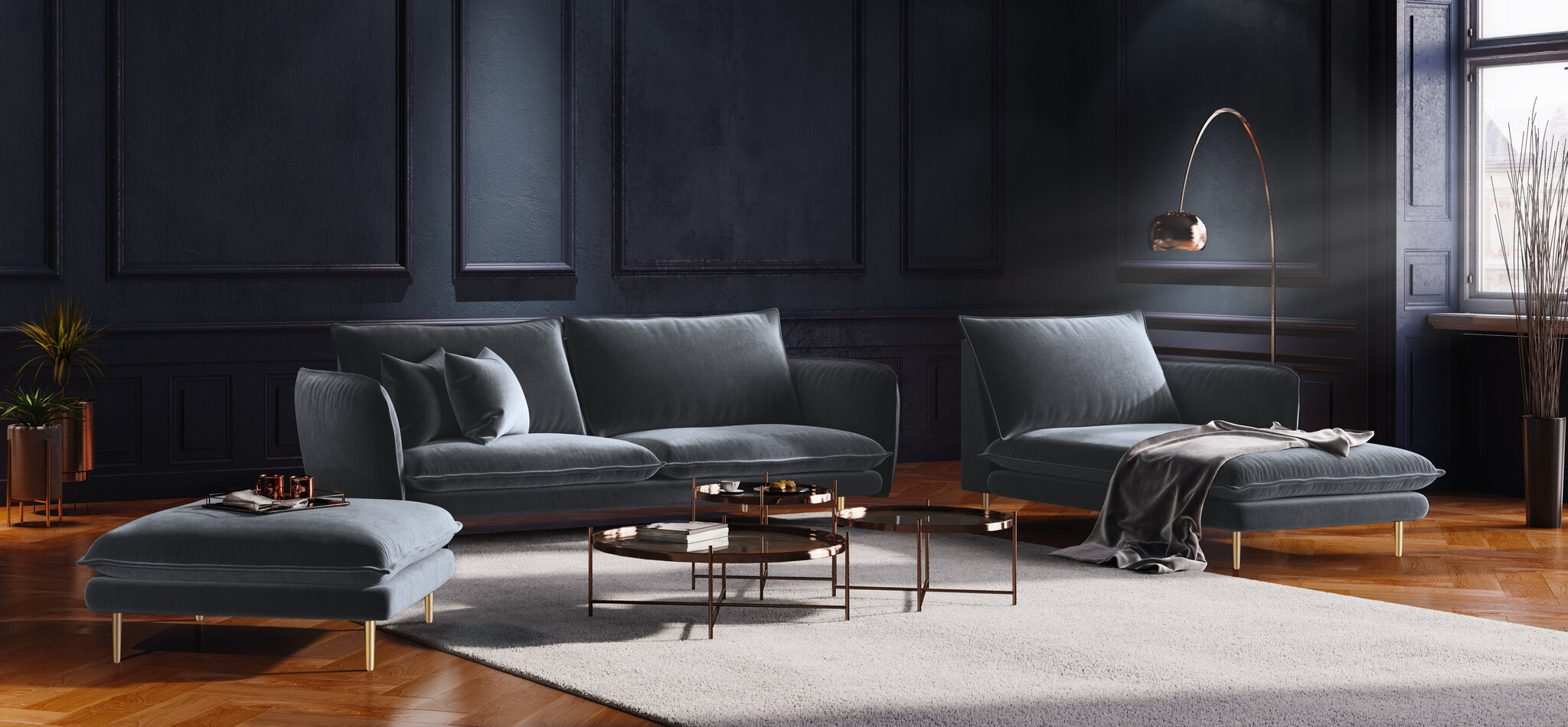 Pehme mööbli komplekt Cosmopolitan Design Florence, hall hind ja info | Diivanid ja diivanvoodid | kaup24.ee