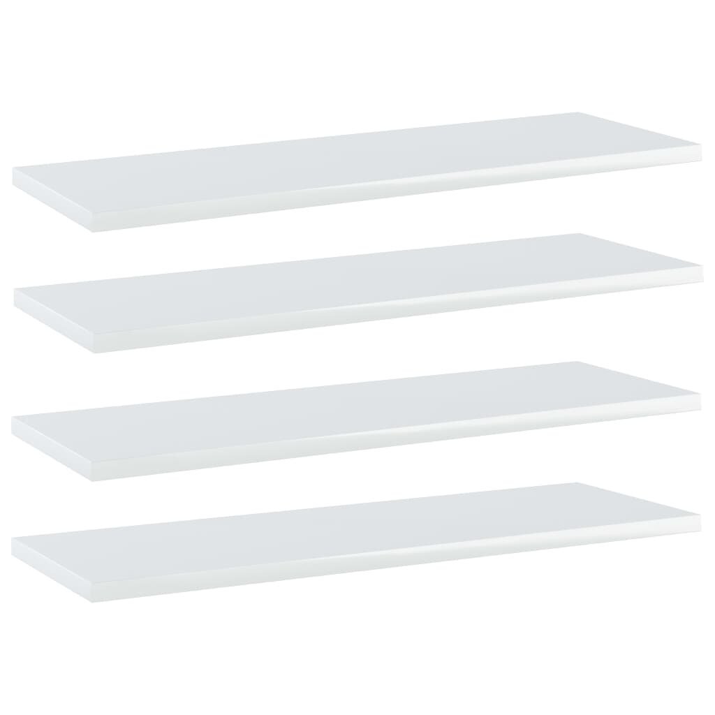 vidaXL riiuliplaadid 4 tk, valge, 60x20x1,5 cm, puitlaastplaat hind ja info | Riiulid | kaup24.ee