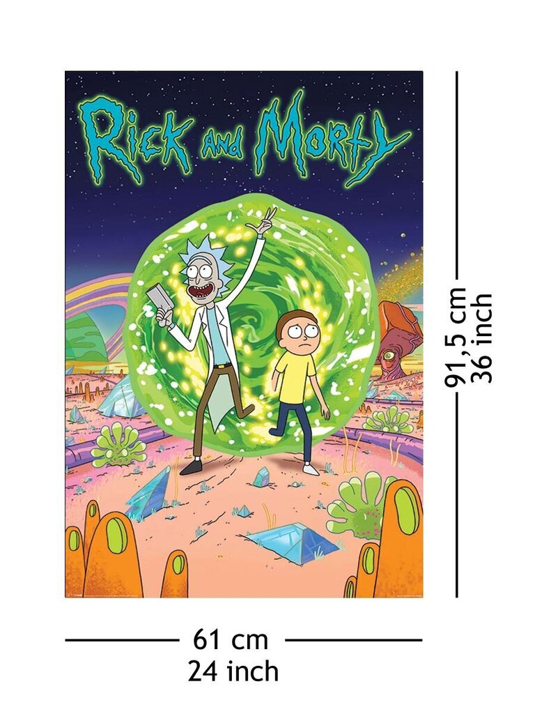 Rick ja Morty portaal – plakat 61 x 91,5 cm hind ja info | Fännitooted mänguritele | kaup24.ee