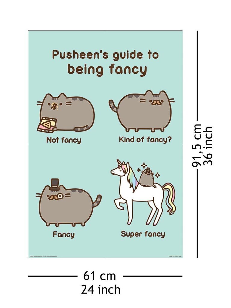 Pusheen Super Fancy – plakat 61 x 91,5 cm цена и информация | Seinapildid | kaup24.ee