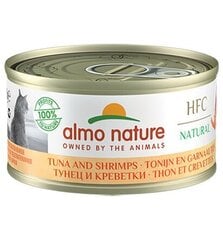 Almo Nature HFC Natural, kassidele, tuunikala krevettidega, 70 g hind ja info | Konservid kassidele | kaup24.ee