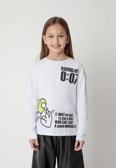 Tüdrukute pikkade varrukatega särk trükiga Gulliver, valge, 134*68*60 cm цена и информация | Рубашки для девочек | kaup24.ee