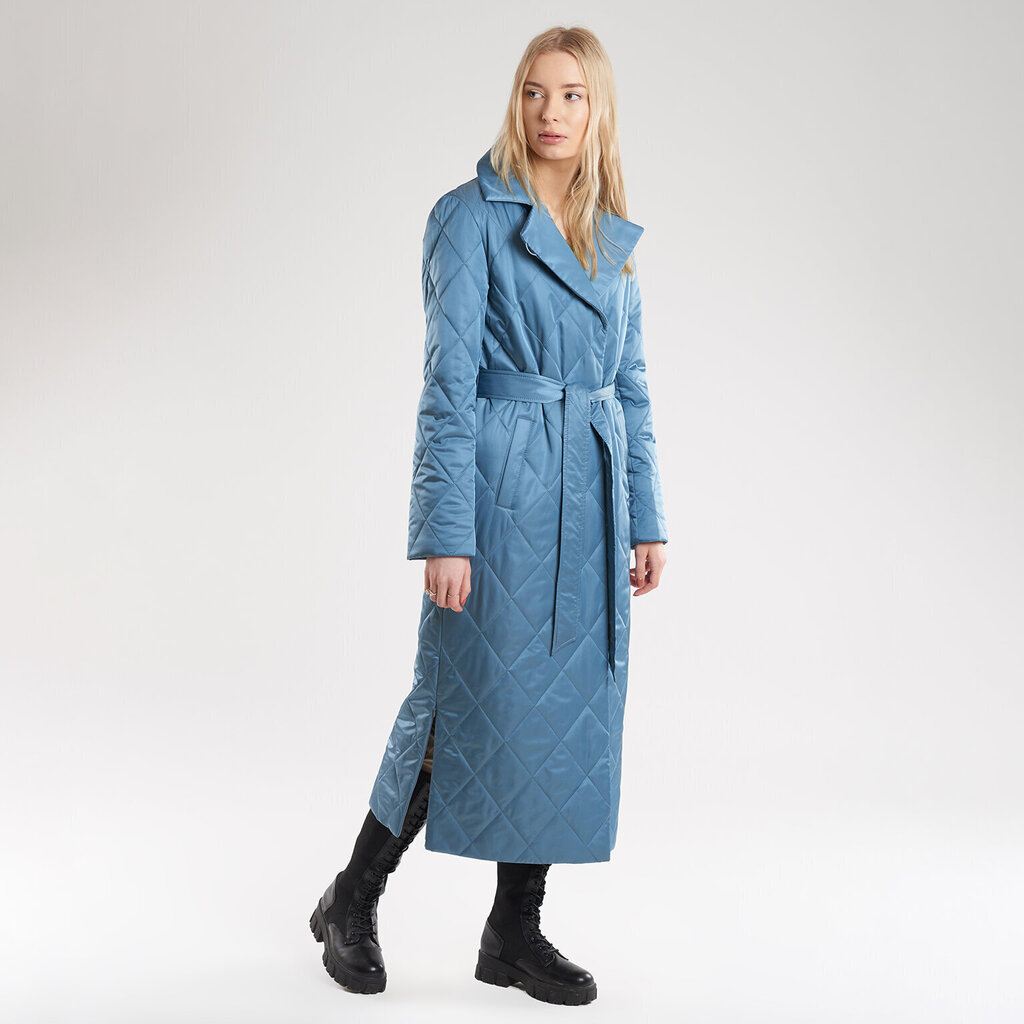 Pikk tepitud mantel, sinine hind ja info | Naiste mantlid | kaup24.ee