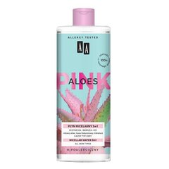 Puhastav mitsellaarvesi AA Pink 3in1 Aloes 400 ml hind ja info | Näopuhastusvahendid | kaup24.ee