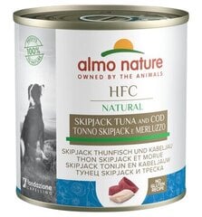 Almo Nature HFC Natural, koertele, tuunikala ja tursk, 290 g цена и информация | Консервы для собак | kaup24.ee