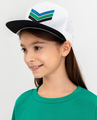 Белая бейсболка с зеленым козырьком для девочек Gulliver, 56х58 см цена и информация | Шапки, перчатки, шарфы для девочек | kaup24.ee