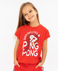 Красная футболка с принтом и пайетками для девочек Gulliver, 104х56х51 см цена и информация | Рубашки для девочек | kaup24.ee
