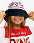 Tüdrukute panama müts trükiga Gulliver, sinine, 54 cm цена и информация | Tüdrukute mütsid, sallid, kindad | kaup24.ee