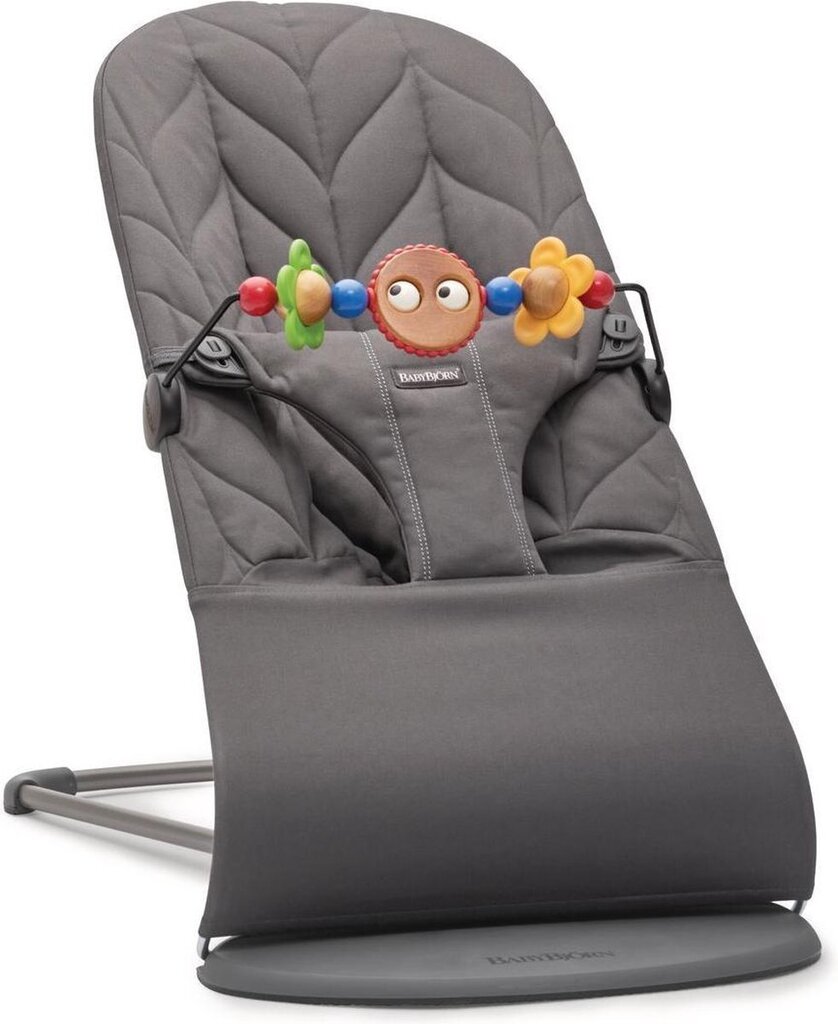 Lamamistool + puidust mänguasi Babybjorn Bliss Cotton, 606026A, must цена и информация | Beebi lamamistoolid | kaup24.ee