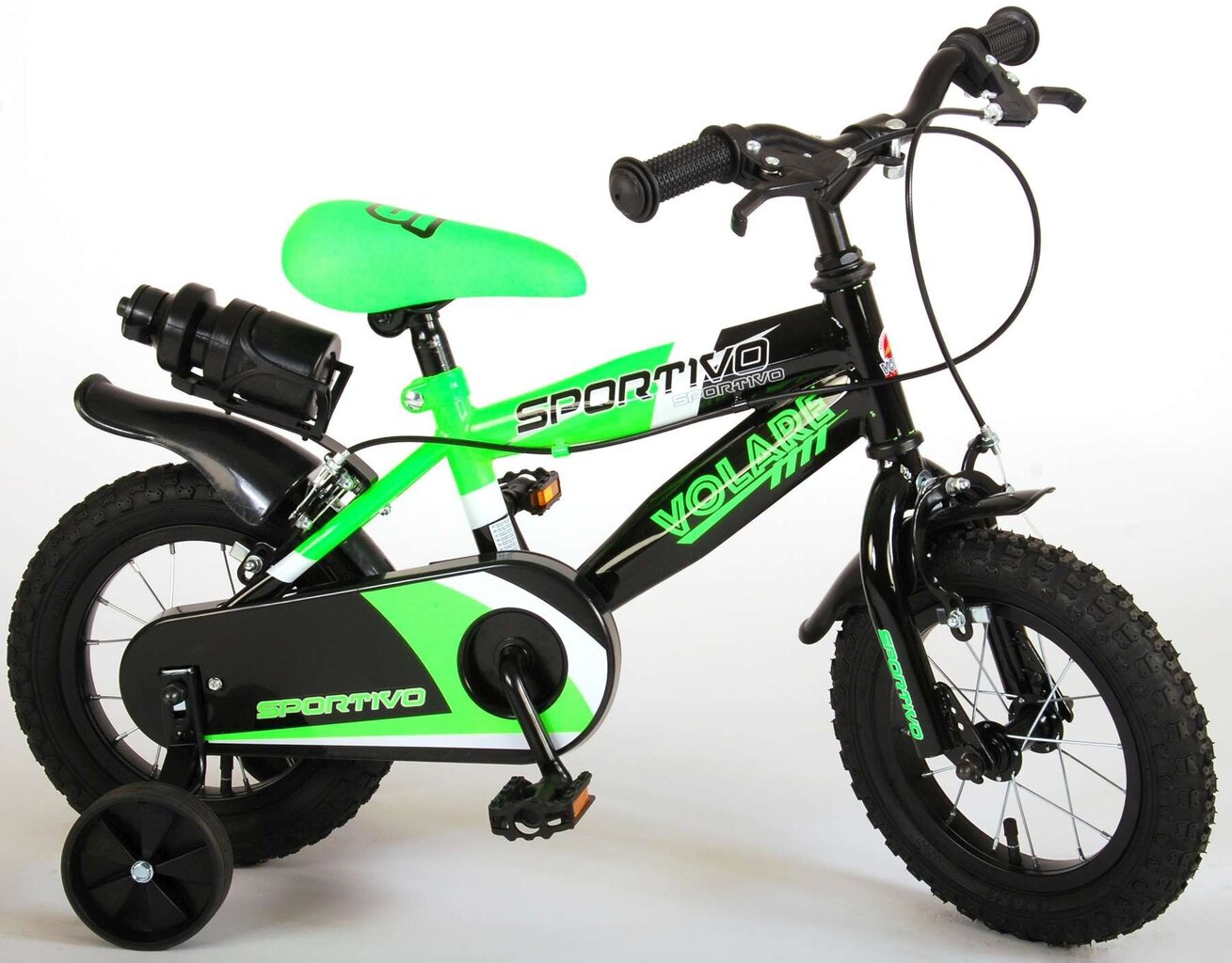 Laste jalgratas 12" Volare Sportivo, neoon/roheline/must hind ja info | Jalgrattad | kaup24.ee