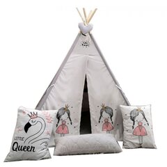 TIPI Палатка с 3 подушками, princess цена и информация | Детские игровые домики | kaup24.ee