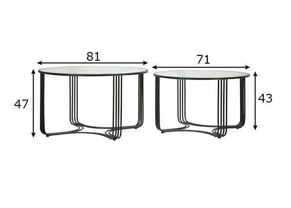 2 diivanilaua komplekt Industrial 81, must hind ja info | Diivanilauad | kaup24.ee