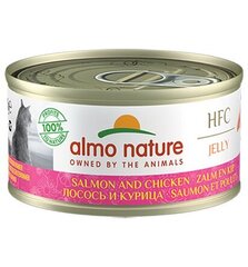 Almo Nature HFC Jelly kassidele, lõhe ja kana tarretises, 70g. цена и информация | Кошачьи консервы | kaup24.ee