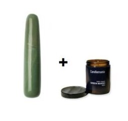 Nefriidist dildo La Gemmes - Wand Jade koos lõhnaküünlaga "Roheline mango", 160 ml hind ja info | Dildod | kaup24.ee