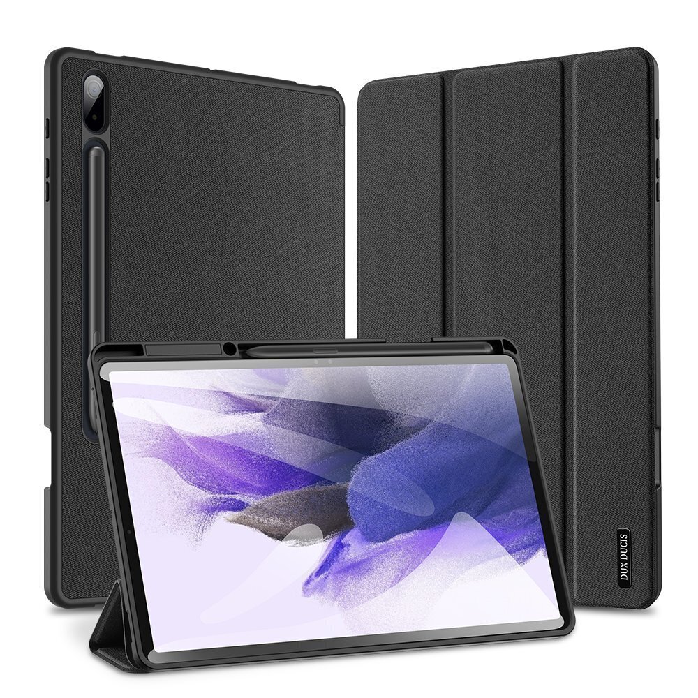DUX DUCIS Domo tahvelarvuti kaas koos alusega Samsung Galaxy Tab S7 FE / Tab S7 Plus / Tab S8 Plus, must цена и информация | Tahvelarvuti kaaned ja kotid | kaup24.ee
