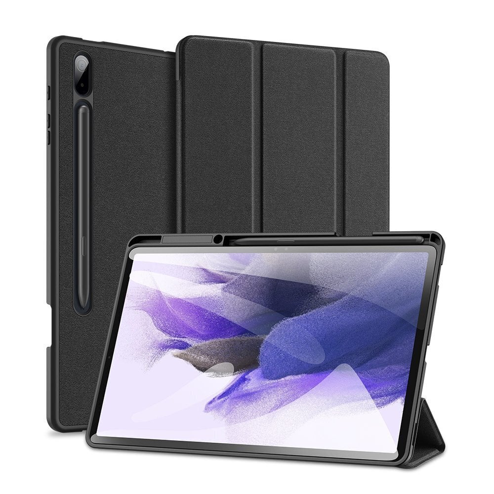DUX DUCIS Domo tahvelarvuti kaas koos alusega Samsung Galaxy Tab S7 FE / Tab S7 Plus / Tab S8 Plus, must hind ja info | Tahvelarvuti kaaned ja kotid | kaup24.ee