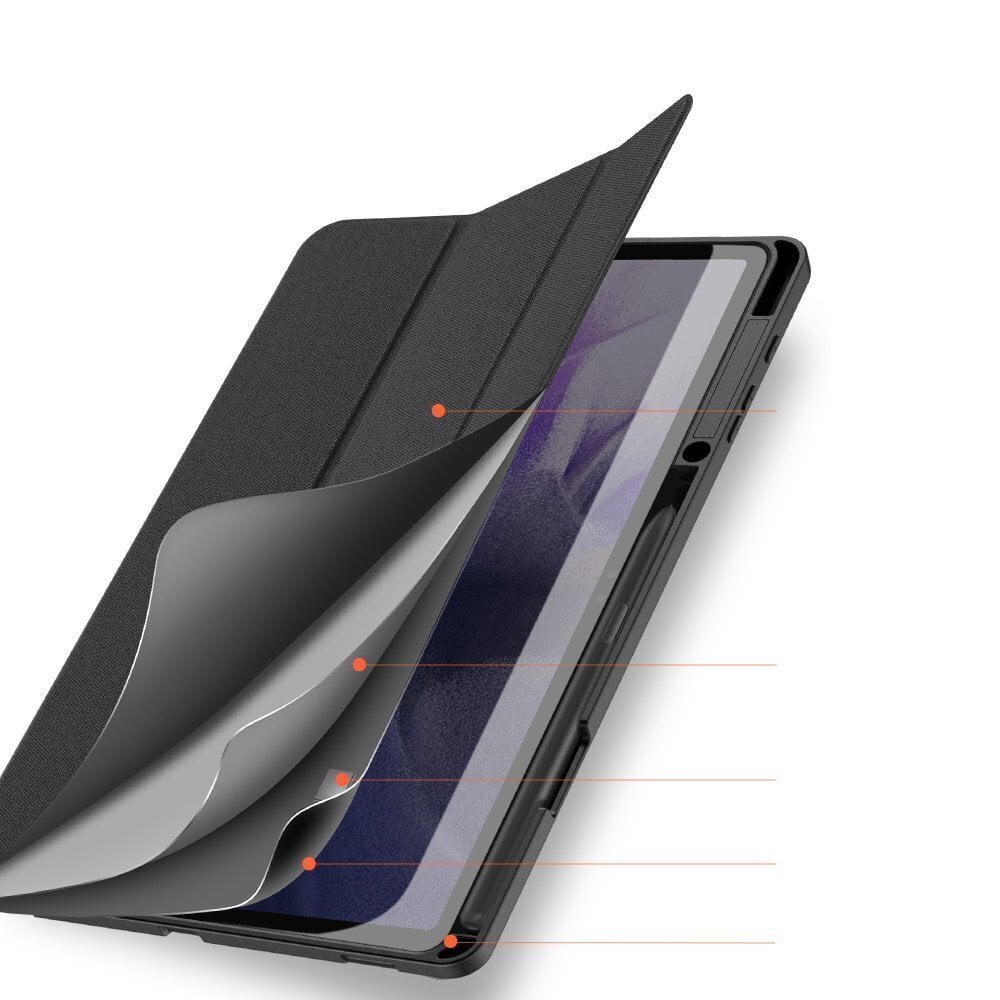 DUX DUCIS Domo tahvelarvuti kaas koos alusega Samsung Galaxy Tab S7 FE / Tab S7 Plus / Tab S8 Plus, must hind ja info | Tahvelarvuti kaaned ja kotid | kaup24.ee