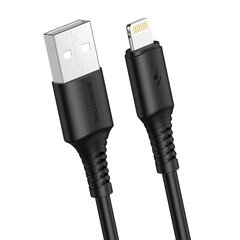 Kaabel Borofone Cable BX47 Coolway - USB to Lightning - 2,4 A, 1 meeter, must hind ja info | Mobiiltelefonide kaablid | kaup24.ee