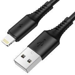 Kaabel Borofone Cable BX47 Coolway - USB to Lightning - 2,4 A, 1 meeter, must цена и информация | Кабели для телефонов | kaup24.ee