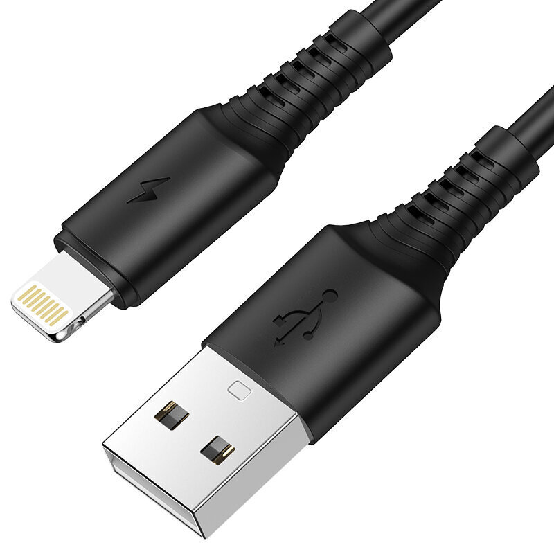 Kaabel Borofone Cable BX47 Coolway - USB to Lightning - 2,4 A, 1 meeter, must hind ja info | Mobiiltelefonide kaablid | kaup24.ee