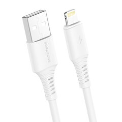 Кабель Borofone BX47 Coolway - USB to Lightning - 2,4 А, 1 метр, белый цена и информация | Кабели для телефонов | kaup24.ee