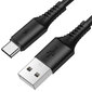 Kaabel Borofone BX47 Coolway - USB to type C - 3 A, 1 meeter, must hind ja info | Mobiiltelefonide kaablid | kaup24.ee