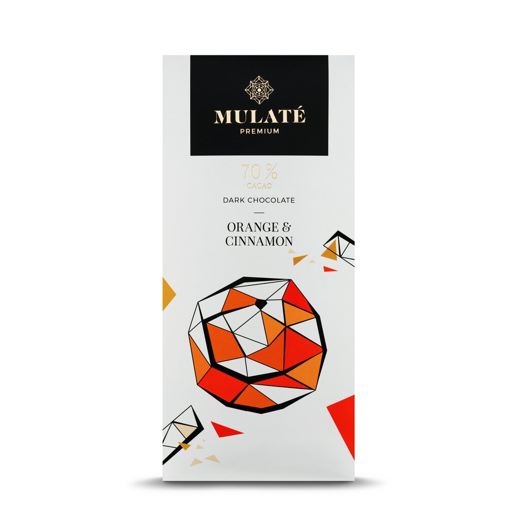 Tume šokolaad külmkuivatatud apelsinide ja kaneeliga Mulate Oranges & Cinnamon, 90 g hind ja info | Maiustused | kaup24.ee