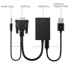 Hallo Adapter VGA to Hdmi (Audio+Video) цена и информация | Кабели и провода | kaup24.ee