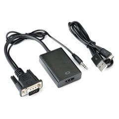 Hallo Adapter VGA to Hdmi (Audio+Video) цена и информация | Кабели и провода | kaup24.ee