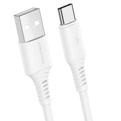 Kaabel Borofone BX47 Coolway - USB-tüüpi C - 3A, 1 meeter, valge kaina ir informacija | Mobiiltelefonide kaablid | kaup24.ee