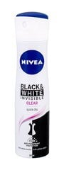 Nivea Black & White Invisible Clear antiperspirant 150 ml цена и информация | Дезодоранты | kaup24.ee