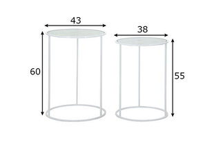 Комплект из 2-х столиков Glam, белый цена и информация | Журнальные столики | kaup24.ee