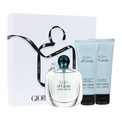 Комплект Giorgio Armani Acqua di Gioia: edp 100 мл + лосьон для тела 75 мл + гель для душа 75 мл цена и информация | Женские духи | kaup24.ee