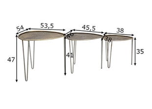 3 diivanilaua komplekt Industrial, must/pruun hind ja info | Diivanilauad | kaup24.ee