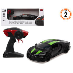 Kaugjuhitav auto Bugatti Must Roheline 1:16 hind ja info | Poiste mänguasjad | kaup24.ee