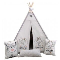 TIPI Палатка с 3 подушками, unicorn цена и информация | Детские игровые домики | kaup24.ee