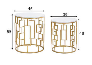 Комплект 2-х столиков Glam 46х55, золотистого/белого цвета цена и информация | Журнальные столики | kaup24.ee